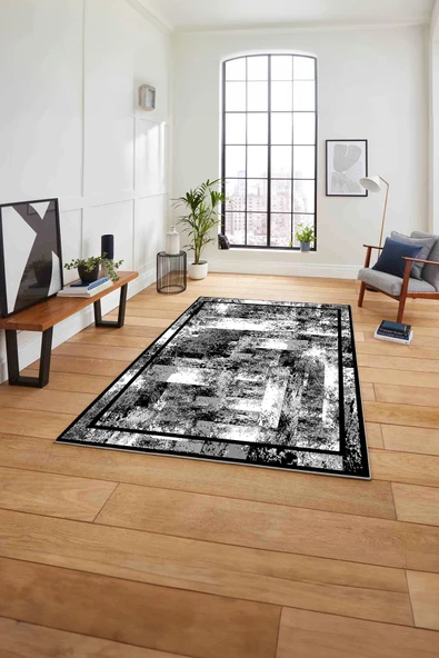 Napoli Home Çerçeveli Modern Dijital Baskılı Yıkanabilir Kaymaz Taban Yolluk Mutfak Salon Halısı ürün görseli 1