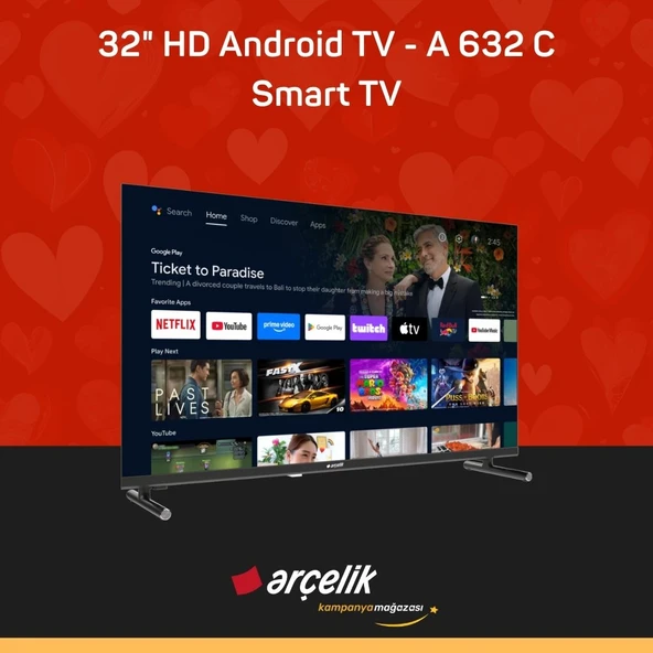 ARÇELİK 32" HD Android TV - A 632 C Smart TV - Resim 2