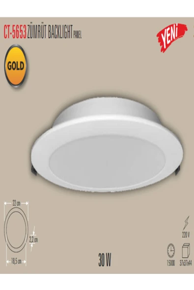 Cata CT-5653 ZÜMRÜT BACKLIGHT PANEL BEYAZ IŞIK ürün görseli 1