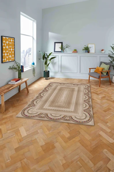 Napoli Home Dijital Baskılı Jüt Kilim Model Yıkanabilir Kaymaz Yolluk Mutfak Salon Halısı ürün görseli 1