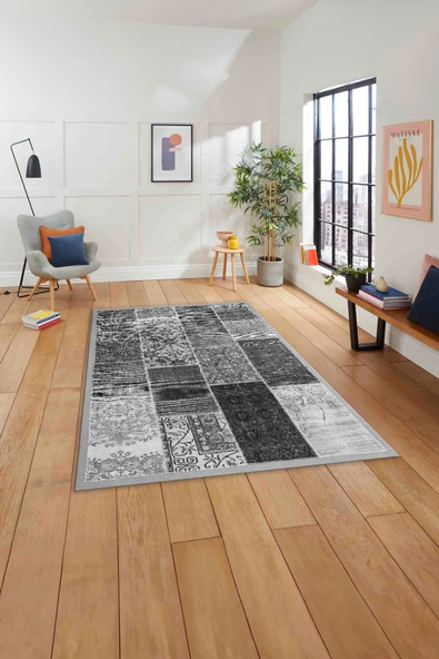 Napoli Home Baskılı Patchwork Otantik Model Yıkanabilir Kaymaz Taban Yolluk Mutfak Salon Halısı ürün görseli 1