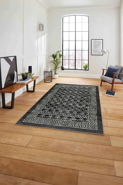 Napoli Home Çerçeveli Dörtgen Detaylı Yıkanabilir Kaymaz Taban Yolluk Mutfak Salon Halısı ürün görseli 1
