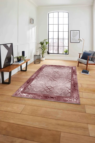 Napoli Home Çerçeveli Üçgen Detaylı Desen Yıkanabilir Kaymaz Taban Yolluk Mutfak Salon Halısı ürün görseli 1