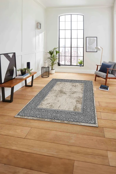 Napoli Home Çerçeveli Klasik Modern Model Yıkanabilir Kaymaz Taban Yolluk Mutfak Salon Halısı ürün görseli 1