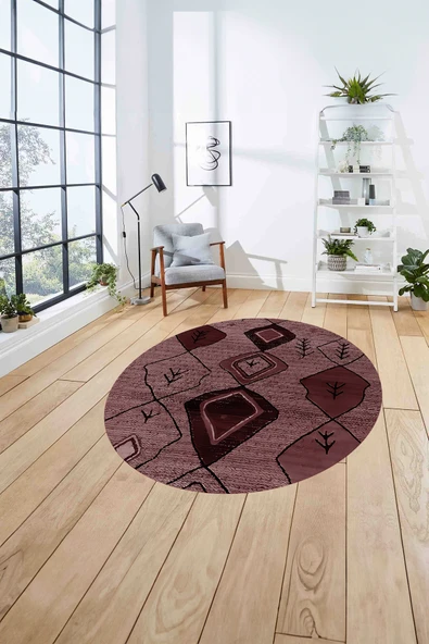 Napoli Home Dijital Baskılı Jüt Etnik Desen Yıkanabilir Kaymaz Yuvarlak Mutfak Salon Halısı ürün görseli 1