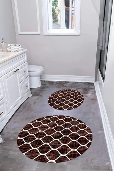 Napoli Home Baskılı Yıkanabilir Sade Kupa Desenli Yuvarlak Banyo Paspası Klozet Takımı ürün görseli 1