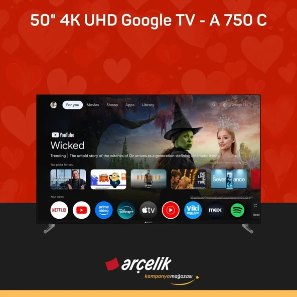 ARÇELİK 7 Serisi 50" 4K UHD Google TV - A 750 C Smart TV ürün görseli 1