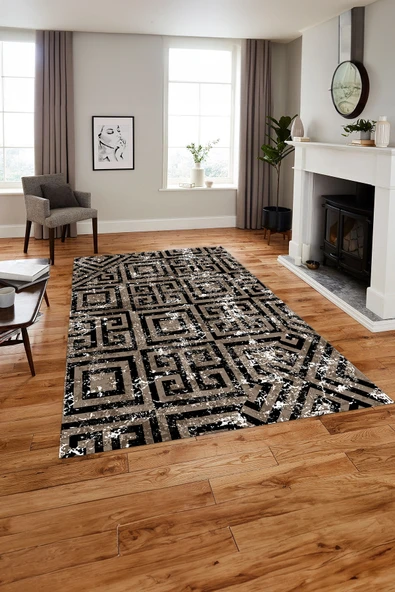 Napoli Home Baskılı Modern Labirent Desenli Yıkanabilir Kaymaz Taban Yolluk Mutfak Salon Halısı ürün görseli 1