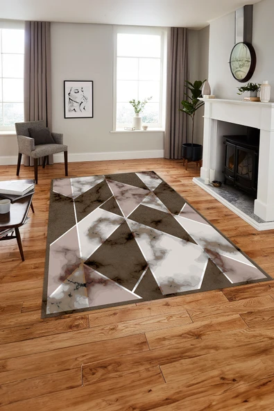 Napoli Home Baskılı Modern Mermer Desenli Yıkanabilir Kaymaz Taban Yolluk Mutfak Salon Halısı ürün görseli 1