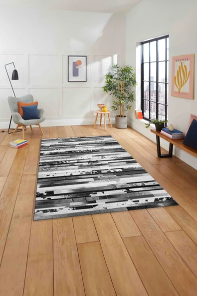 Napoli Home Baskılı Patchwork Post Motifli Yıkanabilir Kaymaz Taban Yolluk Mutfak Salon Halısı ürün görseli 1