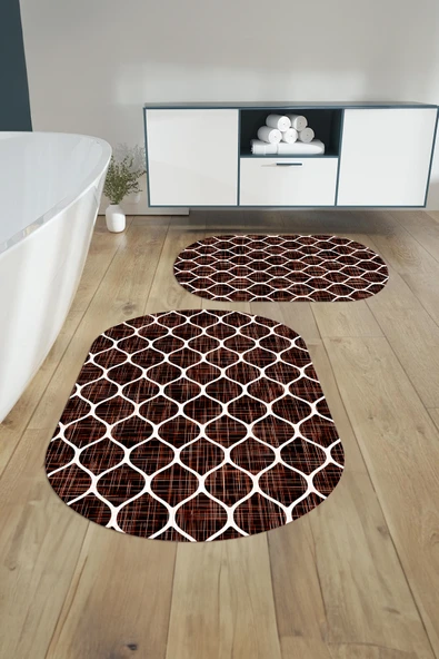 Napoli Home Dijital Baskılı Yıkanabilir Sade Kupa Desenli Oval Banyo Paspası Klozet Takımı ürün görseli 1