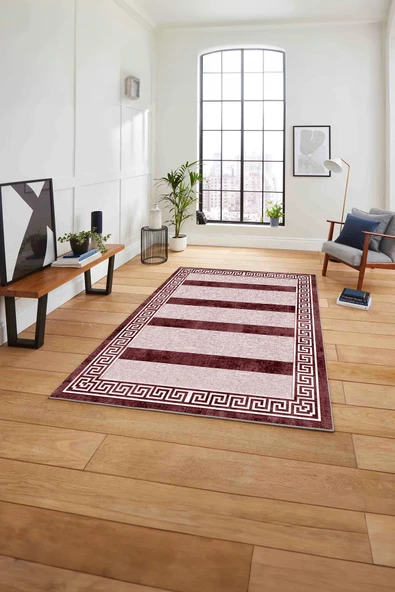 Napoli Home Çerçeveli Düz Çizgi Detaylı Yıkanabilir Kaymaz Taban Yolluk Mutfak Salon Halısı ürün görseli 1