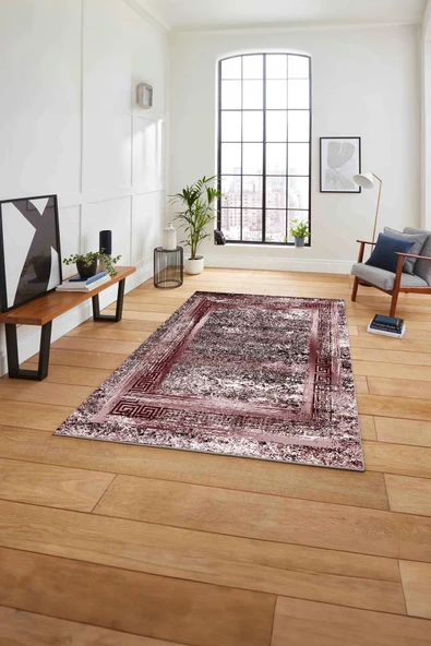 Napoli Home Çerçeveli Modern Sade Baskılı Yıkanabilir Kaymaz Taban Yolluk Mutfak Salon Halısı ürün görseli 1