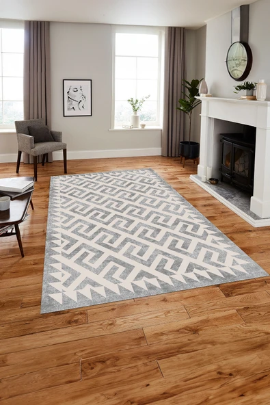 Napoli Home Baskılı Modern Vektörel Desen Yıkanabilir Kaymaz Taban Yolluk Mutfak Salon Halısı ürün görseli 1