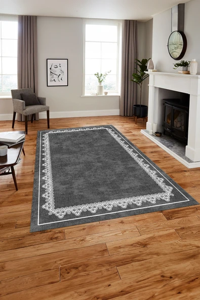 Napoli Home Baskılı Modern Etnik Çerçeve Desen Yıkanabilir Kaymaz Taban Yolluk Mutfak Salon Halısı ürün görseli 1