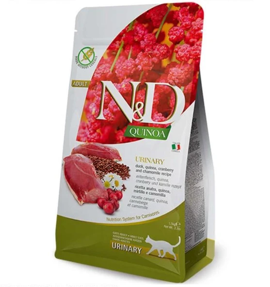 N&D Quinoa Urinary İdrar Yolu Destekleyici Ördekli Kedi Maması 1.5 Kg ürün görseli 1