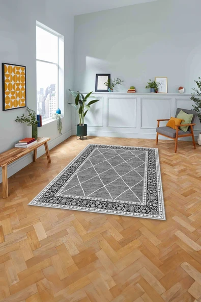 Napoli Home Dijital Baskılı Jüt Geometrik Model Yıkanabilir Kaymaz Yolluk Mutfak Salon Halısı ürün görseli 1