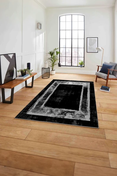 Napoli Home Çerçeveli Klasik Modern Baskı Yıkanabilir Kaymaz Taban Yolluk Mutfak Salon Halısı ürün görseli 1
