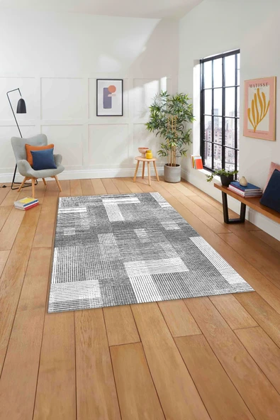 Napoli Home Baskılı Patchwork Çizgili Model Yıkanabilir Kaymaz Taban Yolluk Mutfak Salon Halısı ürün görseli 1