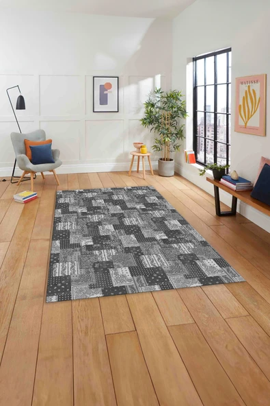Napoli Home Baskılı Patchwork Klasik Model Yıkanabilir Kaymaz Taban Yolluk Mutfak Salon Halısı ürün görseli 1