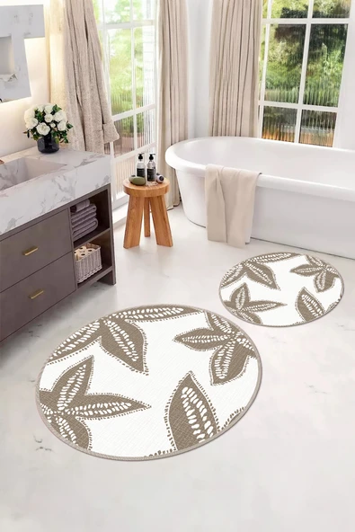 Napoli Home Dijital Yıkanabilir Kaymaz Taban Deniz Yıldızı Yuvarlak Banyo Paspası Klozet Takımı ürün görseli 1