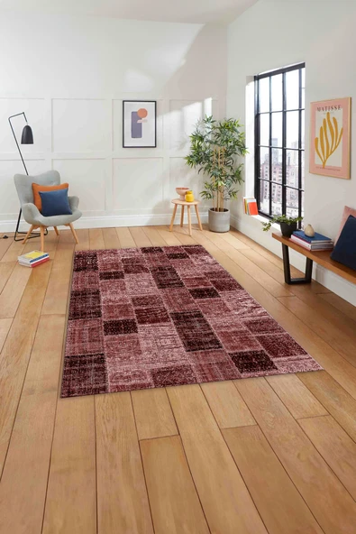 Napoli Home Baskılı Patchwork Sade Modern Yıkanabilir Kaymaz Taban Yolluk Mutfak Salon Halısı ürün görseli 1