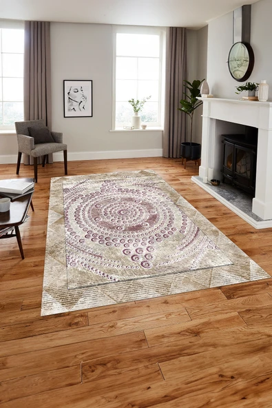 Napoli Home Baskılı Modern Klasik Sade Desen Yıkanabilir Kaymaz Taban Yolluk Mutfak Salon Halısı ürün görseli 1