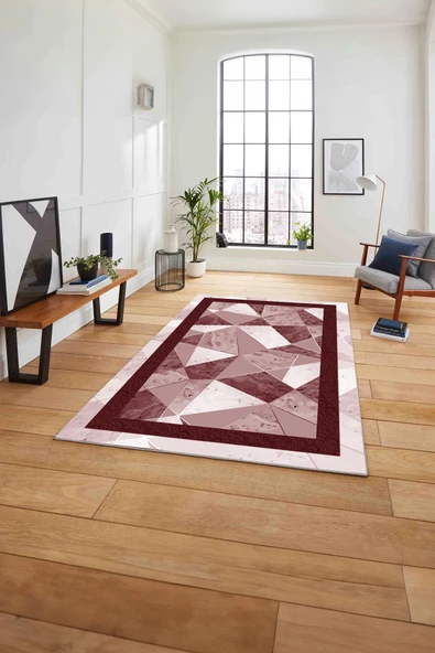 Napoli Home Çerçeveli Modern Mermer Detaylı Yıkanabilir Kaymaz Taban Yolluk Mutfak Salon Halısı ürün görseli 1