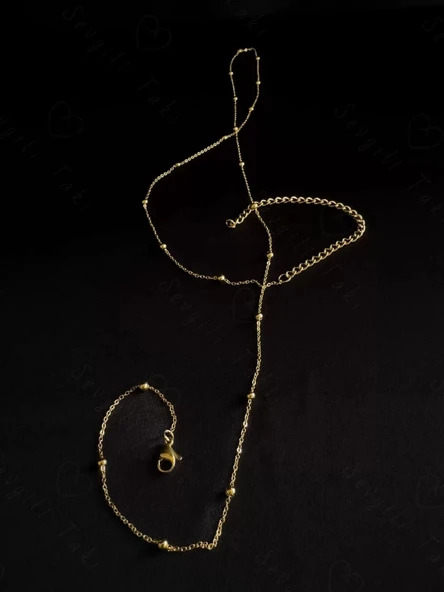 80cm | Gold Zincirli Çelik Bel Takısı | Harmony Serisi ürün görseli 1