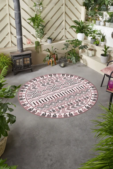 Napoli Home Baskılı Modern İskandinav Yıkanabilir Kaymaz Taban Yuvarlak Mutfak Salon Halısı ürün görseli 1