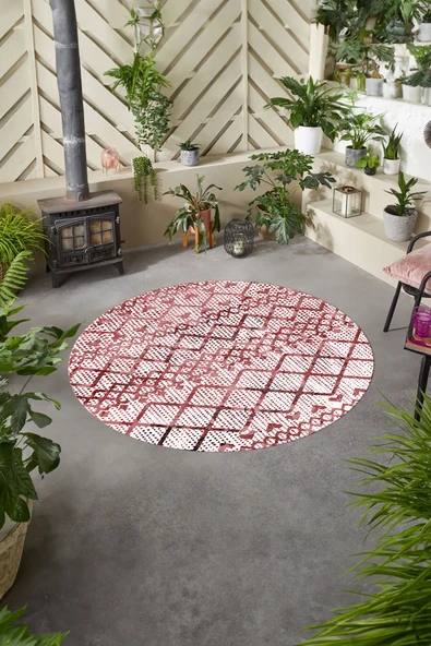 Napoli Home Baskılı Modern İskandinav Yıkanabilir Kaymaz Taban Yuvarlak Mutfak Salon Halısı ürün görseli 1