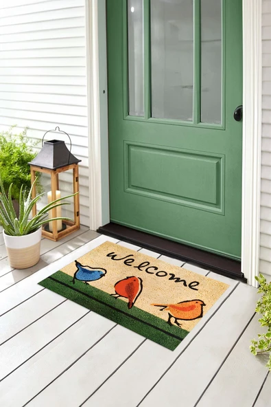 Napoli Home Welcome Yazılı Baskılı Kaymaz Taban Silinebilir Kapı Önü Paspası (40x60cm) ürün görseli 1