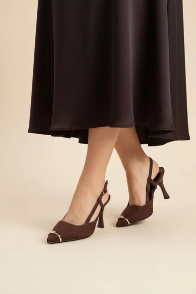 Papuçcity Sprs 03402 Arkası Açık Topuklu Stiletto Abiye Ayakkabı ürün görseli 1