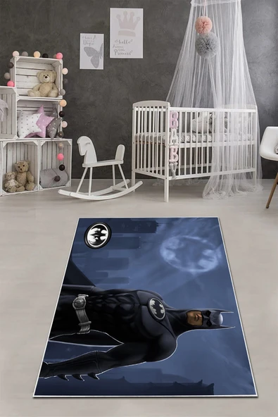 Napoli Home Baskılı Çizgi Film Süper Kahraman Desenli Yıkanabilir Kaymaz Çocuk Odası Halısı ürün görseli 1