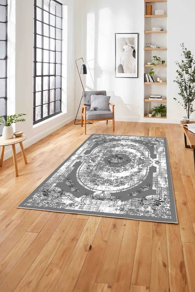 Napoli Home Baskılı Klasik Göbek Detaylı Model Yıkanabilir Kaymaz Taban Yolluk Mutfak Salon Halısı ürün görseli 1