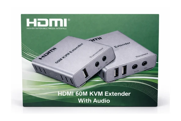 apronx cat5e / cat6 60 metre kvm hdmi usb extender - Resim 6