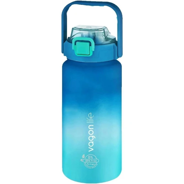 Vagon Life 1500ml Tritan Matara Renk Geçişli Mavi Yeşil 2213 ürün görseli 1
