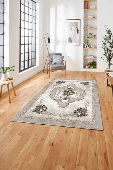 Napoli Home Baskılı Klasik Çiçek Detaylı Yıkanabilir Kaymaz Taban Yolluk Mutfak Salon Halısı ürün görseli 1