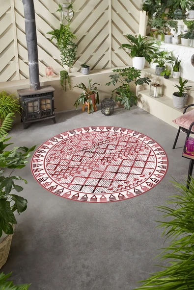 Napoli Home Baskılı Modern İskandinav Yıkanabilir Kaymaz Taban Yuvarlak Mutfak Salon Halısı ürün görseli 1