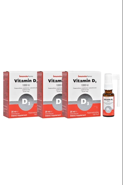 İmuneks Vitamin D3 1000 IU Sprey 20 ml 3 Adet ürün görseli 1