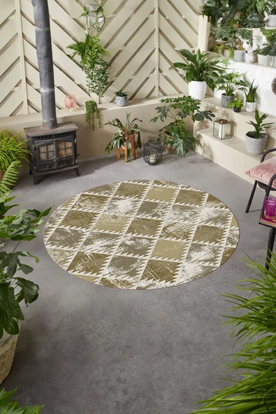Napoli Home Baskılı Modern Dörtgen Model Yıkanabilir Kaymaz Taban Yuvarlak Mutfak Salon Halısı ürün görseli 1