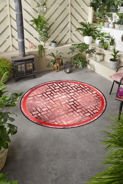 Napoli Home Baskılı Modern Mermer Model Yıkanabilir Kaymaz Taban Yuvarlak Mutfak Salon Halısı ürün görseli 1