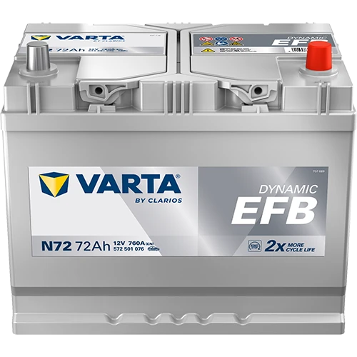 VARTA N72 12V 72 AH AKÜ EFB JAPON TİPİ YÜKSEK ürün görseli 1