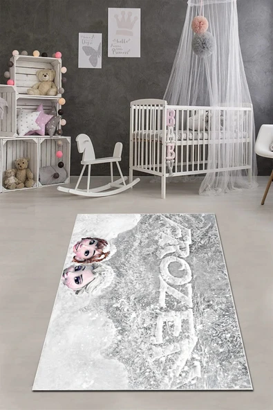 Napoli Home Baskılı Çizgi Film Kız Karakter Desenli Yıkanabilir Kaymaz Çocuk Odası Halısı ürün görseli 1