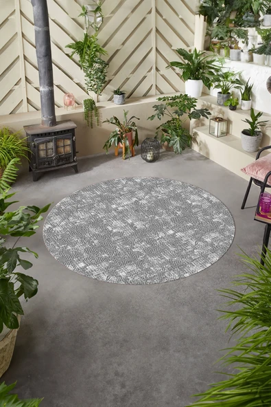 Napoli Home Baskılı Modern Kesik Model Yıkanabilir Kaymaz Taban Yuvarlak Mutfak Salon Halısı ürün görseli 1