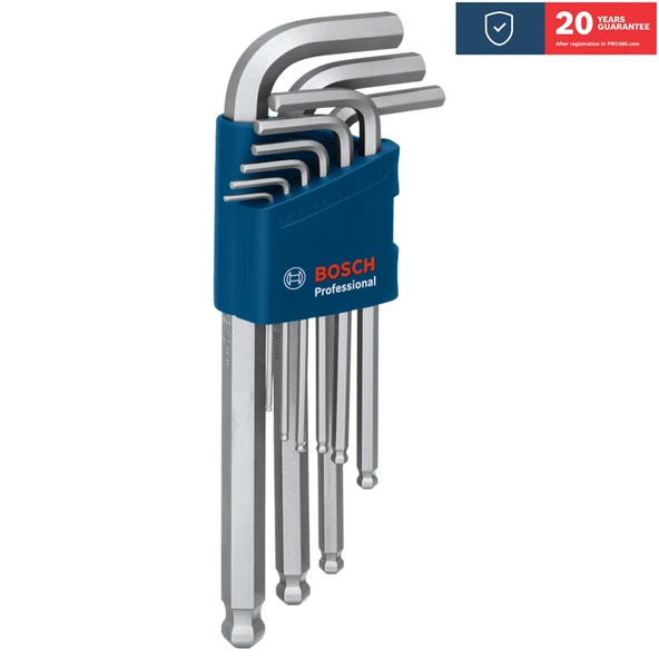 Bosch 1600A01TH5 Alyan Anahtar Takımı 9 Parça (1.5-10mm) ürün görseli 1