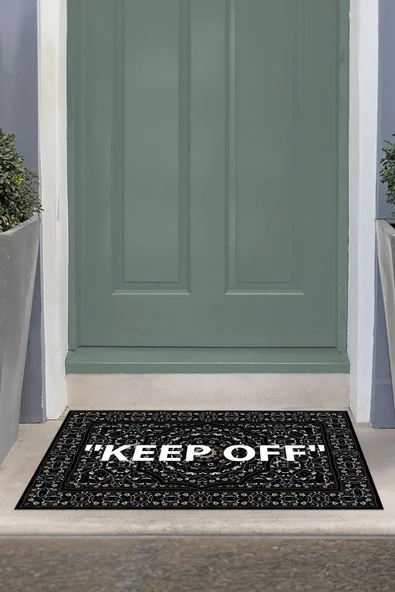 Napoli Home Keep Off Yazılı Baskılı Kaymaz Taban Silinebilir Kapı Önü Paspası (40x60cm) ürün görseli 1