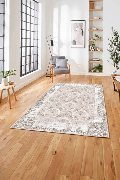 Napoli Home Baskılı Klasik Akrilik Çerçeve Model Yıkanabilir Kaymaz Taban Yolluk Mutfak Salon Halısı ürün görseli 1