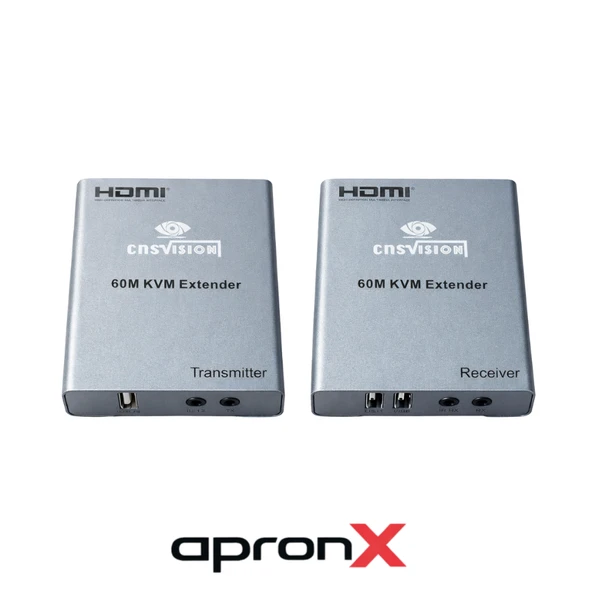 apronx cat5e / cat6 60 metre kvm hdmi usb extender ürün görseli 1