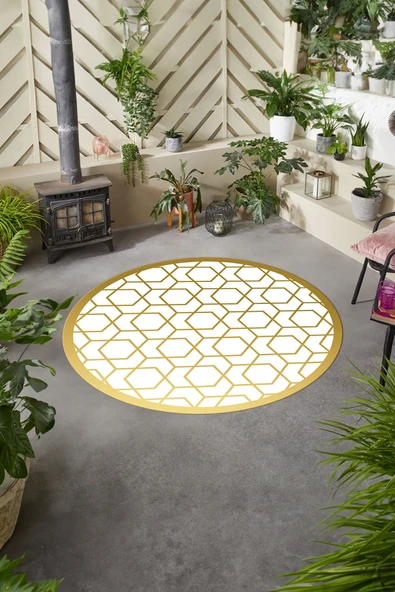 Napoli Home Dijital Baskılı Modern Model Yıkanabilir Kaymaz Taban Yuvarlak Mutfak Salon Halısı ürün görseli 1